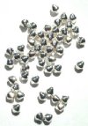 50 5mm Bright Silver Plated Smooth Bicone Beads